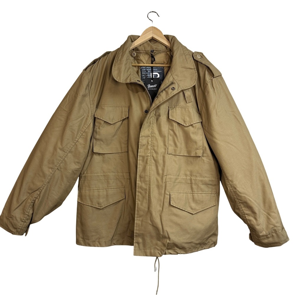 Brandit Mens M65‎ Classic Field Jacket Camel XXL Quilted Lined Military Coat NWT